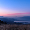 春霞の朝焼け