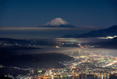 Night view of Sawa city & Mt. Fuji Vol.2