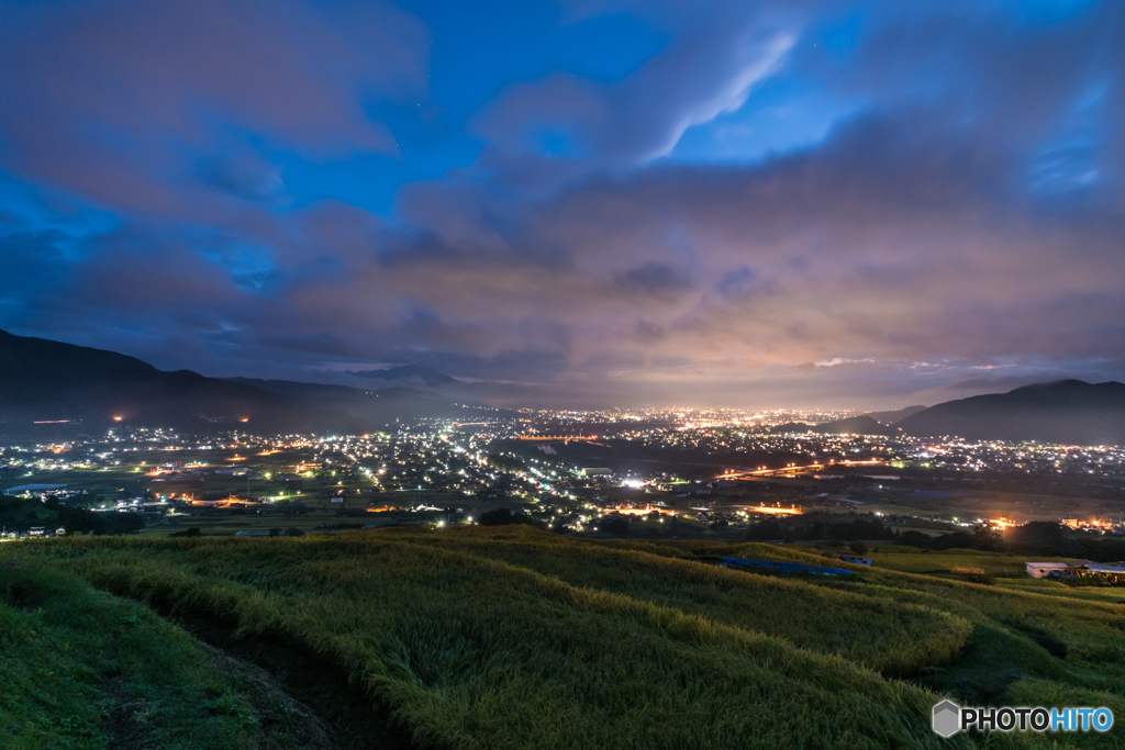 棚田と夜景