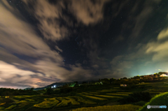 棚田と星空