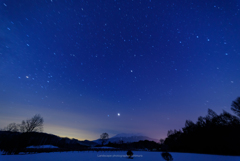 御嶽山と星空