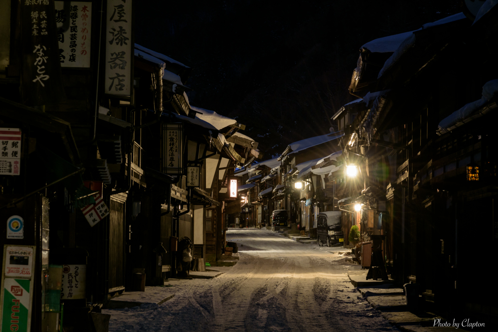 厳冬の奈良井宿