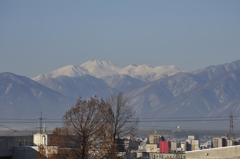 松本から望む＝乗鞍＝