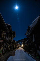 月夜の奈良井宿