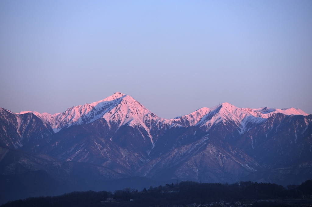 今朝の常念岳