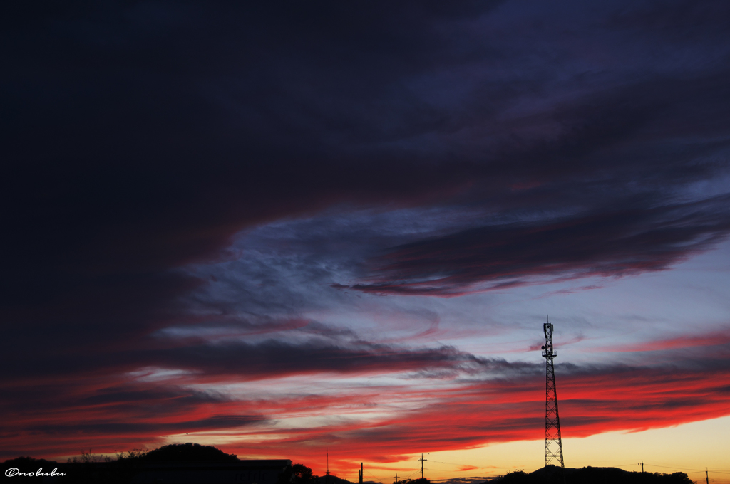 少し遅かった夕焼け