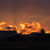 西の空、燃える