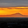 朝焼けの筑波山