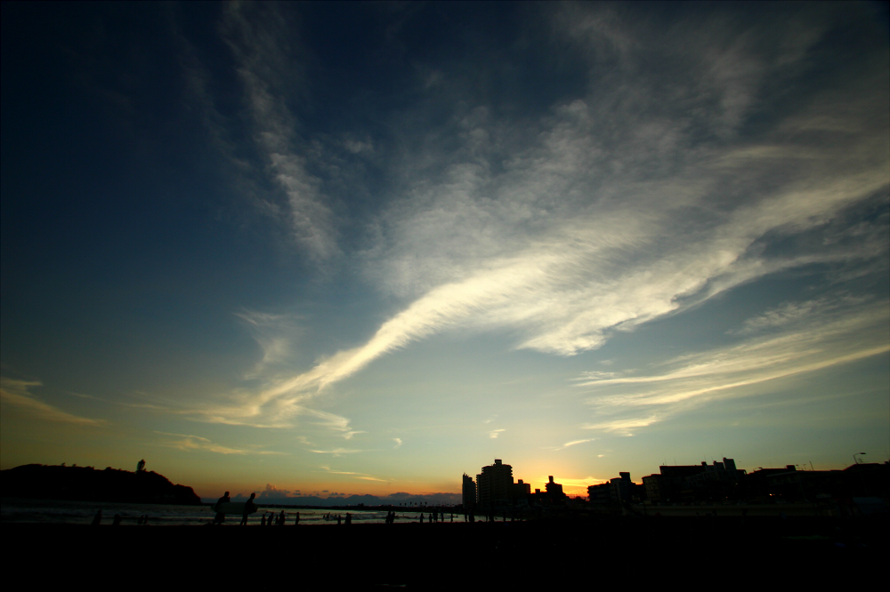 江ノ島の見える夕焼け