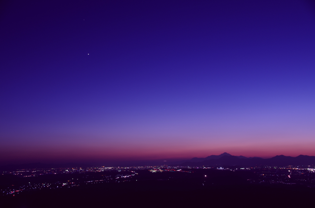 熊本市の夕暮れ