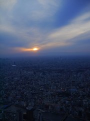 東京スカイツリーからの夕陽