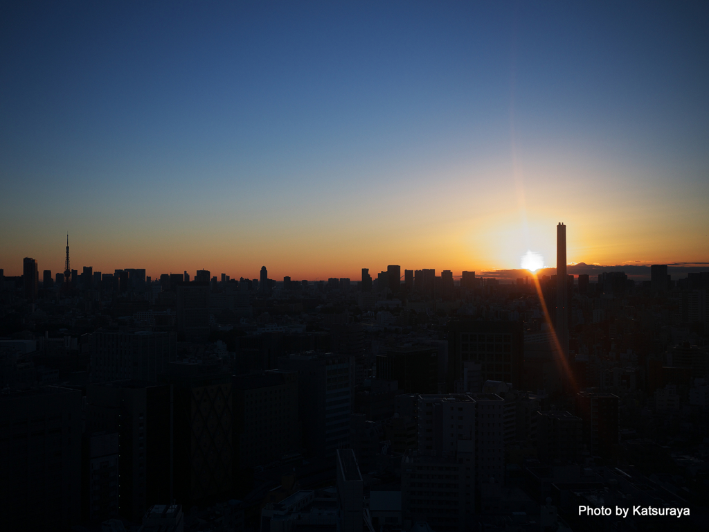 大都会の夜明け　セルリアンタワー東急ホテルから