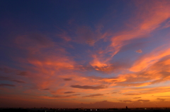 夕方空赤く