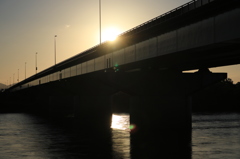 夕日のゴーストブリッジ（長岡　大手大橋）