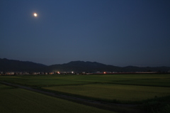 月下の田園（長岡）