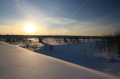 黄金色の雪（長岡 フェニックス大橋）