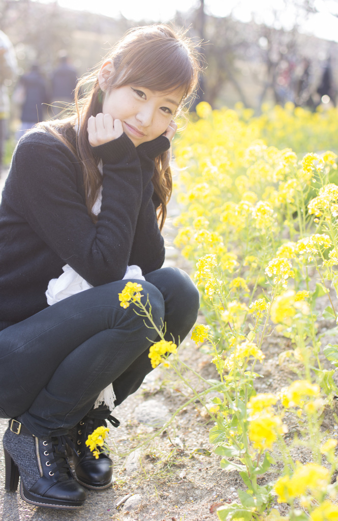 菜の花と共に