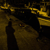 夜明けまえの漁港