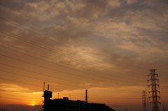 夕空と青空