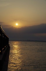 江ノ島から望む夕日