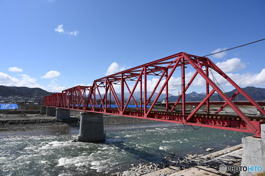 千曲川とトラス橋