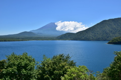 本栖湖にて。