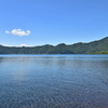 本栖湖にて。