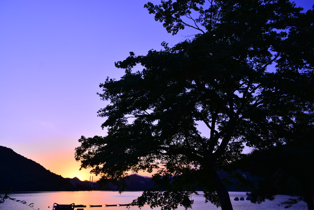 相模湖 夕景