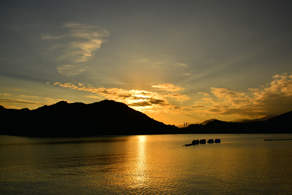 相模湖 夕景