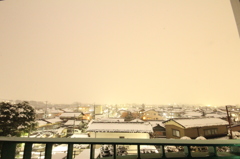 金沢初冠雪