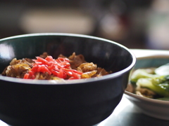 牛丼のある風景