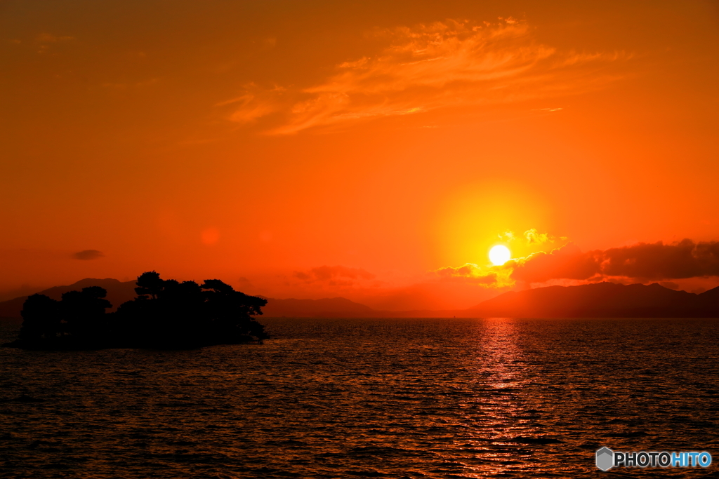 2年ぶりの宍道湖の夕陽