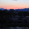 前橋公園から見た、浅間山と近郊の風景