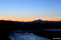 夕暮れ時の浅間山