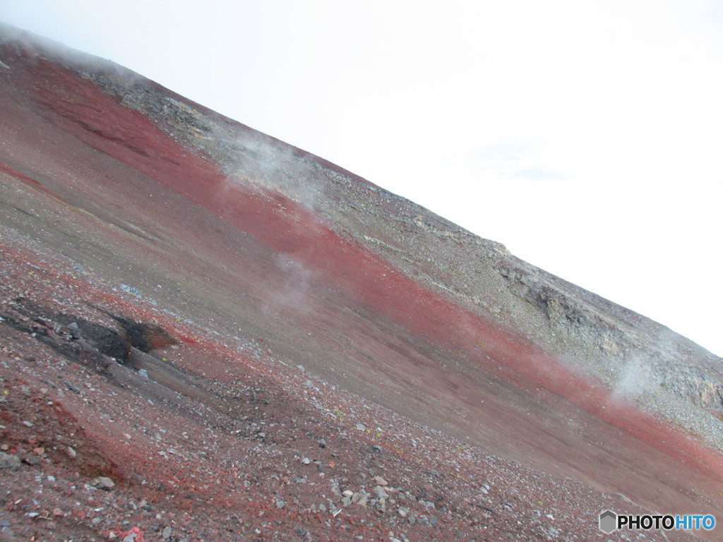 富士山登山４－八合目？から見た山肌