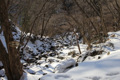 小中大滝付近の雪景色