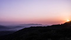 ニセコの稜線と夕焼け