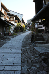 宿場の朝