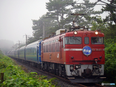 2015.07.23 今朝の8007ﾚ：霧雨の中を往く