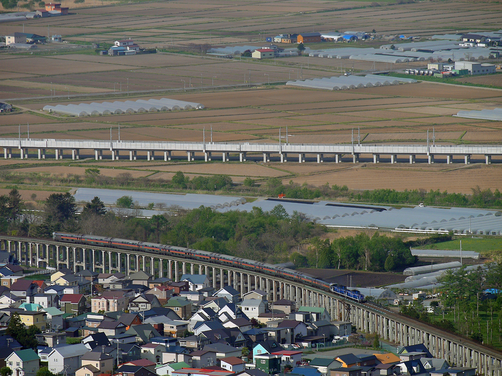 2015.05.06 今朝の8009ﾚ、大野平野・大俯瞰