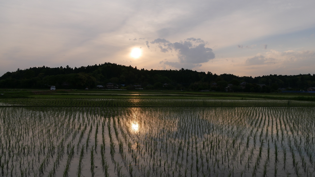田園の夕暮れ