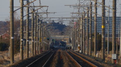 夕方の鉄路風景