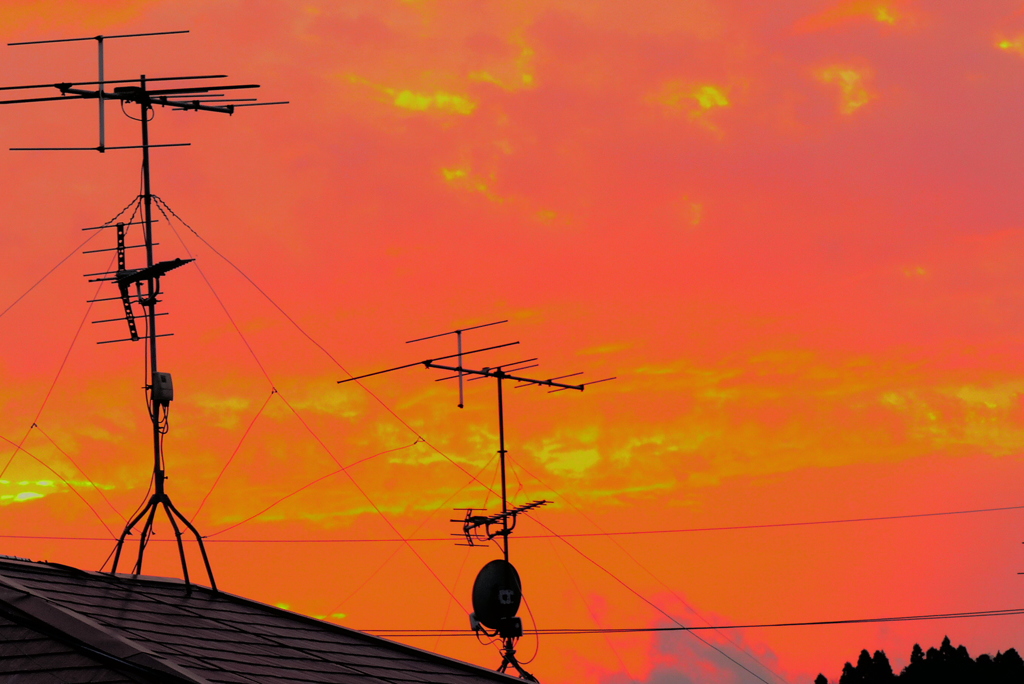 紅の夕空