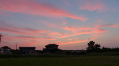 ピンクに染まった雲