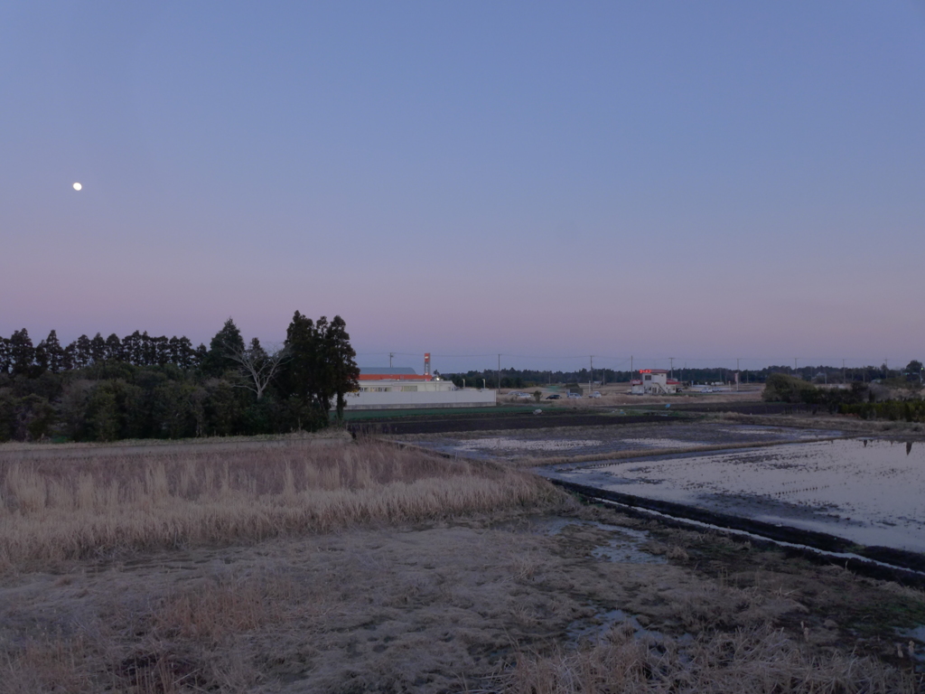 夕暮れの東空