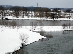 冬の遠景・川