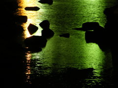 夜の水際