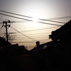 夕日と電線