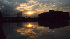 田んぼの夕日