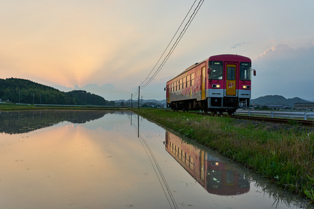 水無月の暮れ時をいく